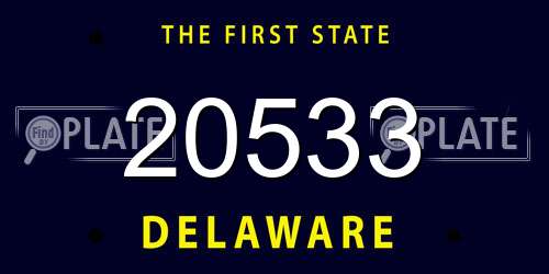 20533 Delaware License Plate