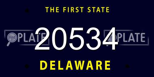 20534 Delaware License Plate