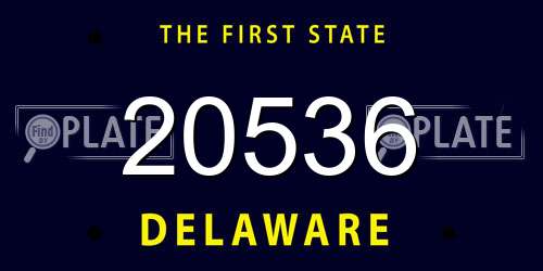 20536 Delaware License Plate