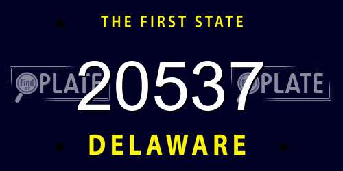 20537 Delaware License Plate