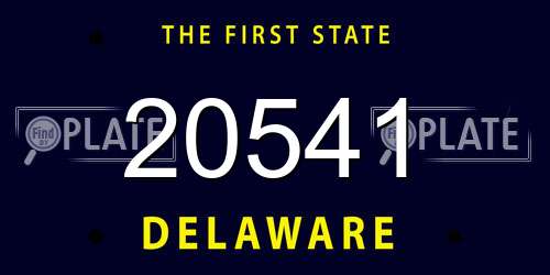 20541 Delaware License Plate