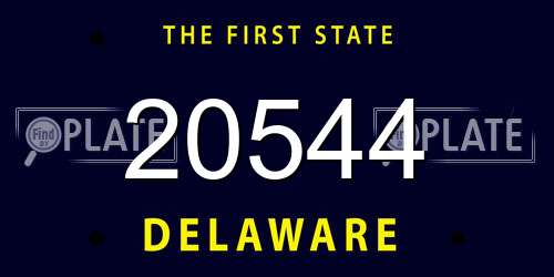 20544 Delaware License Plate