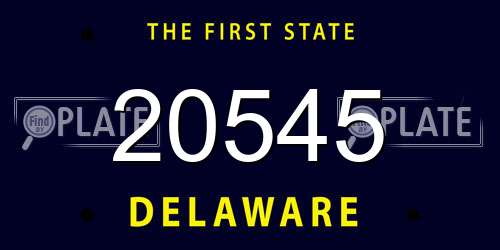 20545 Delaware License Plate