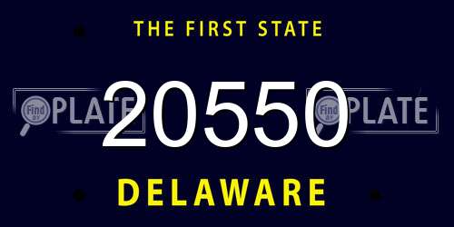 20550 Delaware License Plate