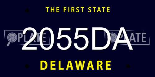 2055DA Delaware License Plate