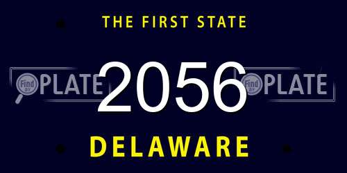 2056 Delaware License Plate