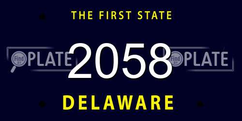 2058 Delaware License Plate