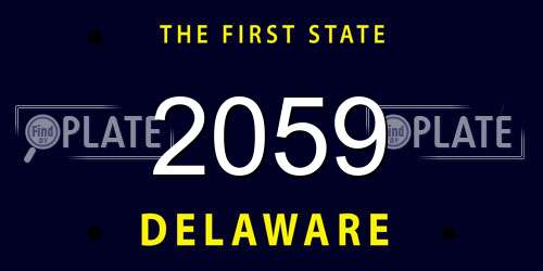 2059 Delaware License Plate