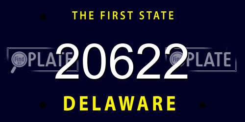 20622 Delaware License Plate