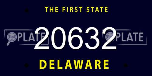20632 Delaware License Plate