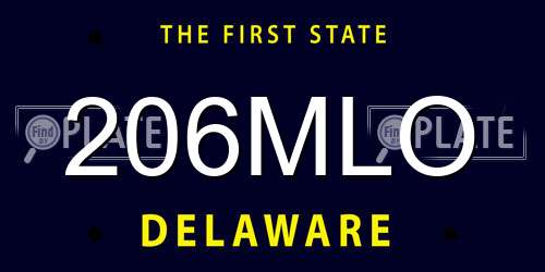 206MLO Delaware License Plate