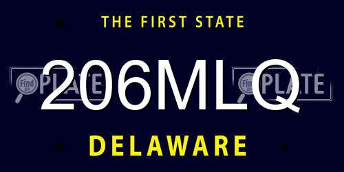 206MLQ Delaware License Plate