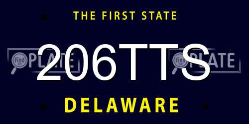 206TTS Delaware License Plate
