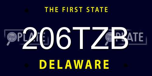 206TZB Delaware License Plate