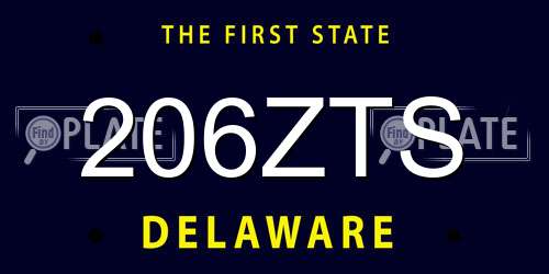 206ZTS Delaware License Plate