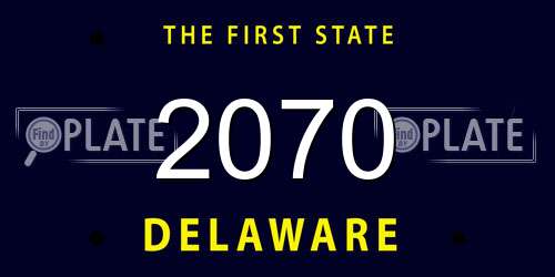2070 Delaware License Plate