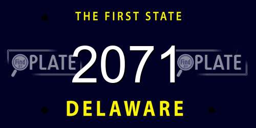 2071 Delaware License Plate