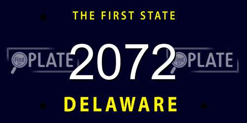 2072 Delaware License Plate