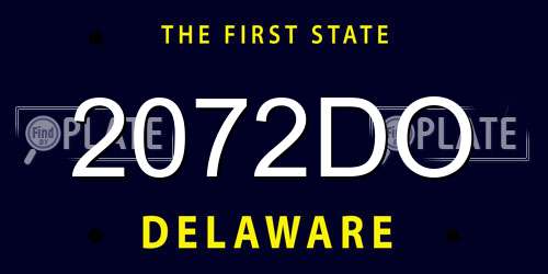 2072DO Delaware License Plate