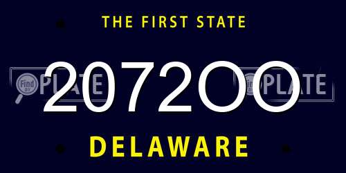 2072OO Delaware License Plate