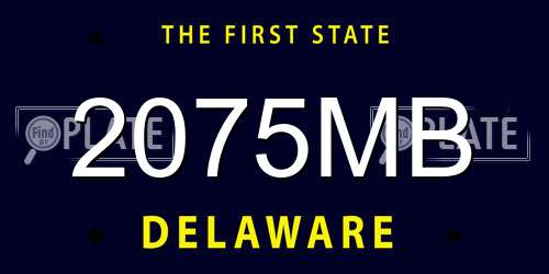 2075MB Delaware License Plate