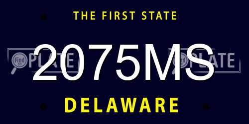 2075MS Delaware License Plate