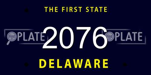 2076 Delaware License Plate