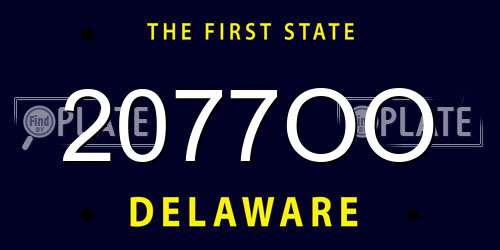 2077OO Delaware License Plate