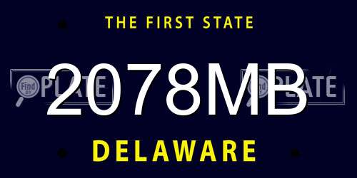 2078MB Delaware License Plate