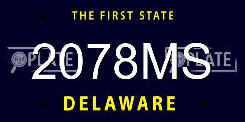 2078MS Delaware License Plate