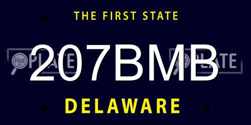 207BMB Delaware License Plate