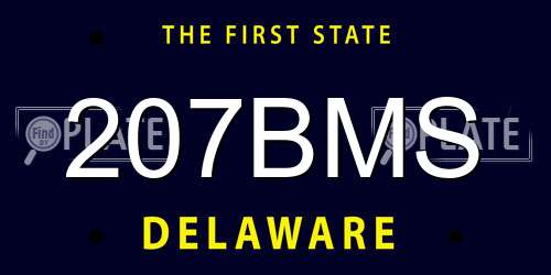 207BMS Delaware License Plate