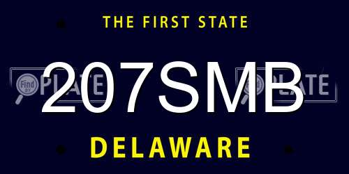 207SMB Delaware License Plate