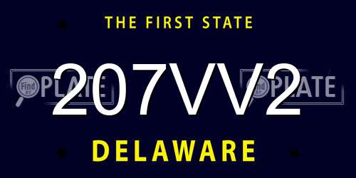 207VV2 Delaware License Plate