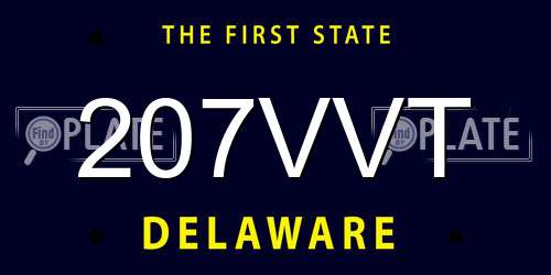 207VVT Delaware License Plate