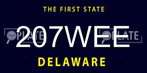 207WEE Delaware License Plate