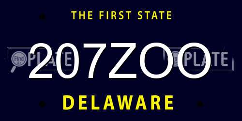 207ZOO Delaware License Plate