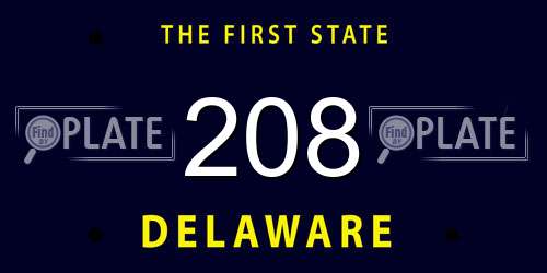208 Delaware License Plate