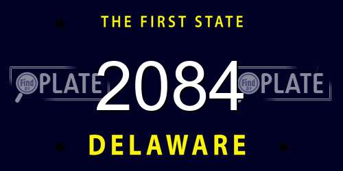 2084 Delaware License Plate