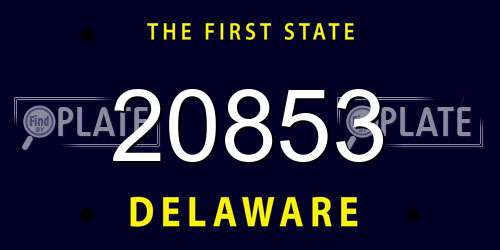 20853 Delaware License Plate