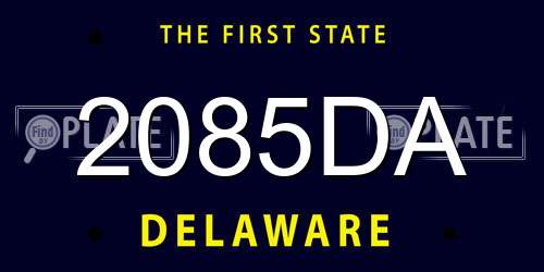 2085DA Delaware License Plate