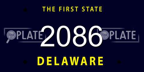 2086 Delaware License Plate