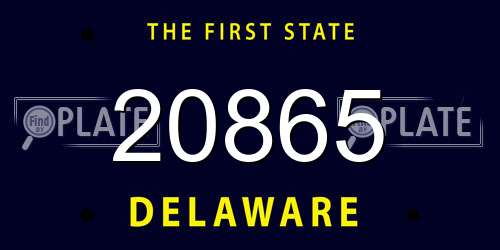 20865 Delaware License Plate