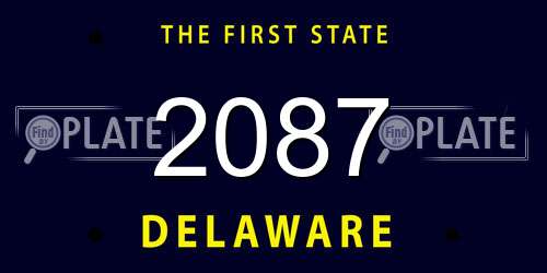 2087 Delaware License Plate