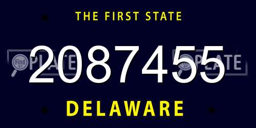 2087455 Delaware License Plate
