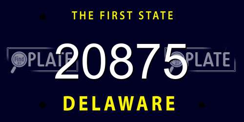 20875 Delaware License Plate