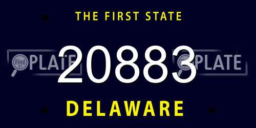 20883 Delaware License Plate