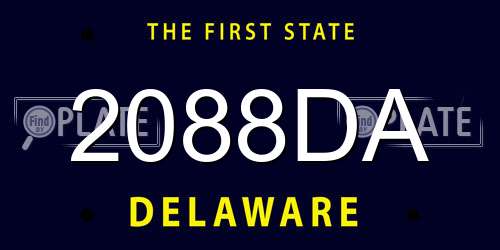 2088DA Delaware License Plate
