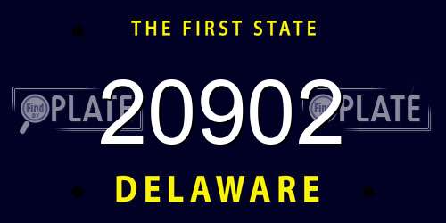 20902 Delaware License Plate