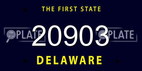 20903 Delaware License Plate